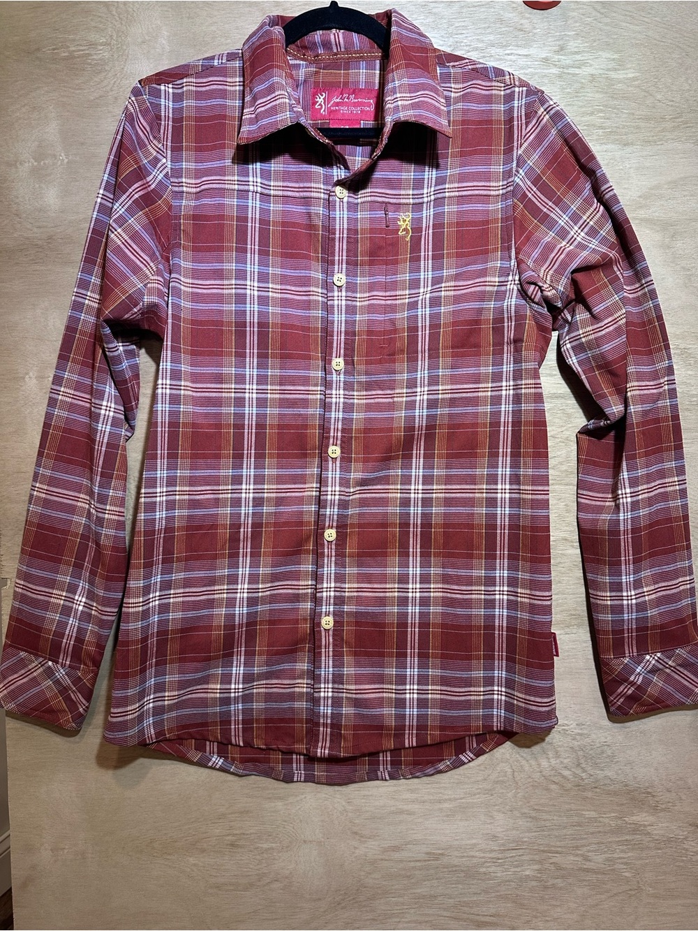 John M Browning Heritage Collection‎ Red Plaid Button-Down Shirt small